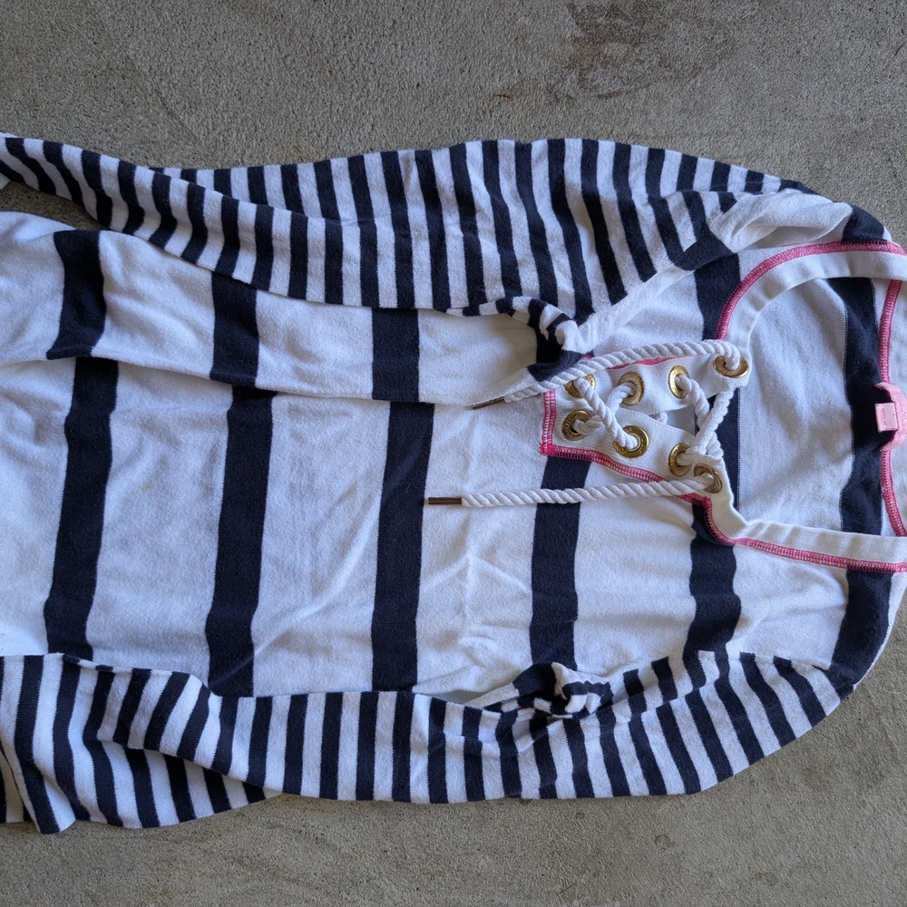 Striped Navy and White Hoodie Lily Pulitzer